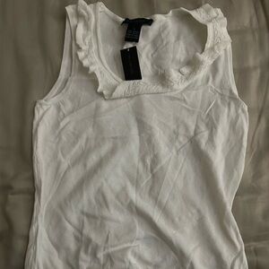 The Limited White Ruffle Tank Top